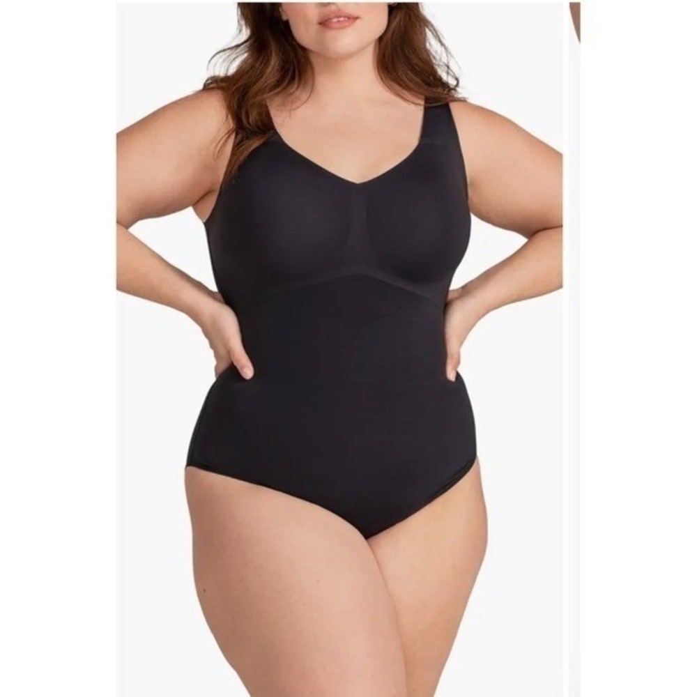 Honeylove Silhouette Bodysuit Black 2X Shapewear Compression Smoothing NWOT (F)